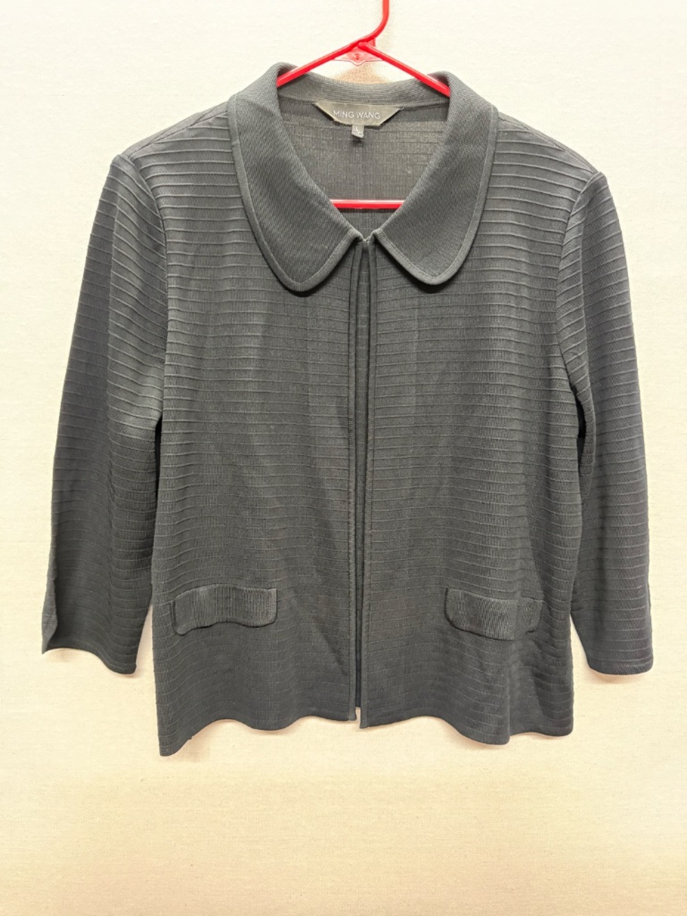 Ming Wang Ribbed Knit Jacket - size L